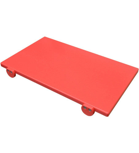Tagliere Polietilene Cm.60x40x2 Con 2 Fermi Rosso Chiaro