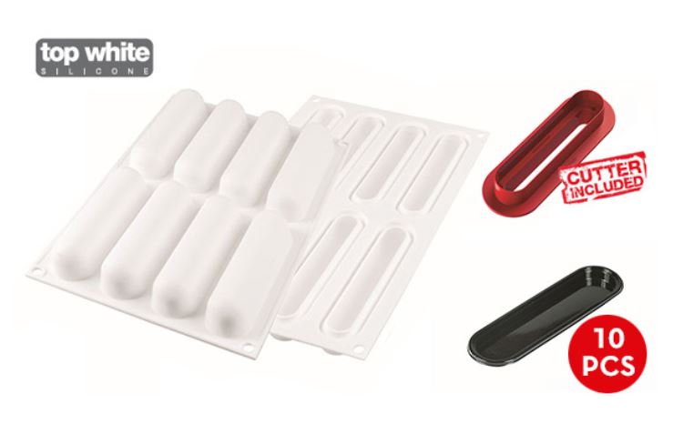 Fingers 75-stampo In Silicone 130x27 H27 Mm + 10 Vassoi + Cutter