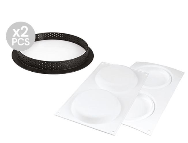Kit Tarte Ring ø150 Mm-set Stampo In Silicone ø122 Mm + 2 Anelli