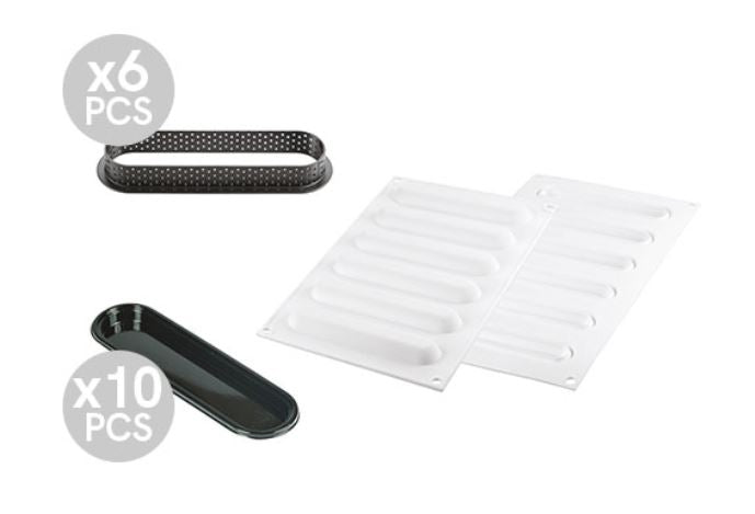 Kit Tarte Ring Oblong 146x34 Mm-set Stampo In Silicone 133x21