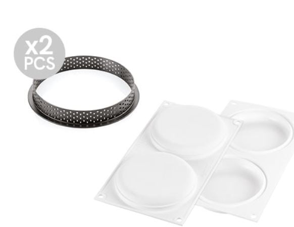 Kit Tarte Ring Round ø120 Mm-set 2 Stampi In Silicone ø105 Mm