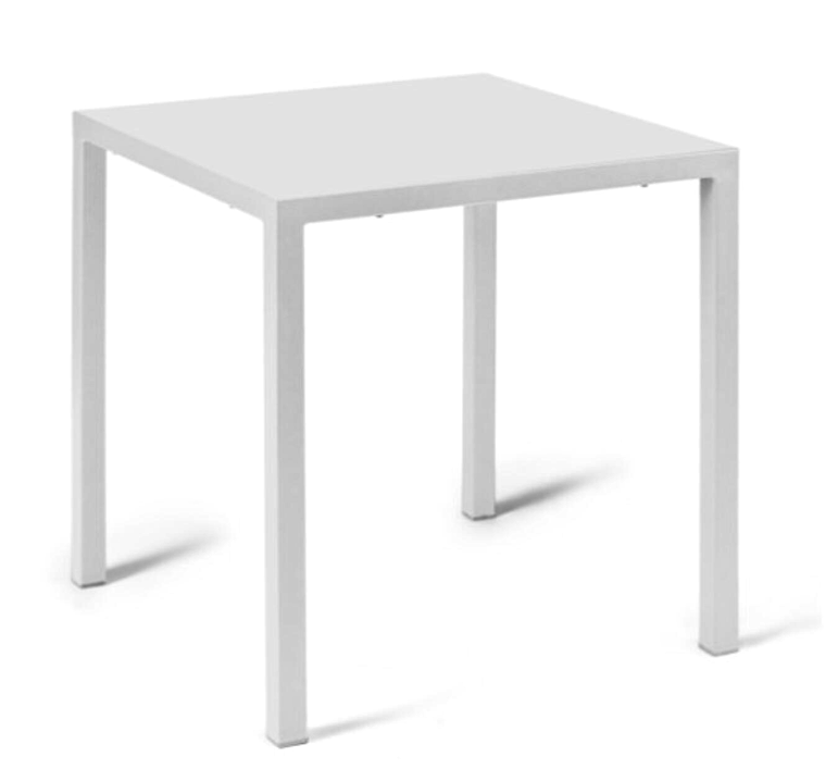 Quatris Tavolo Cm.60x60 Bianco Raggrinzato