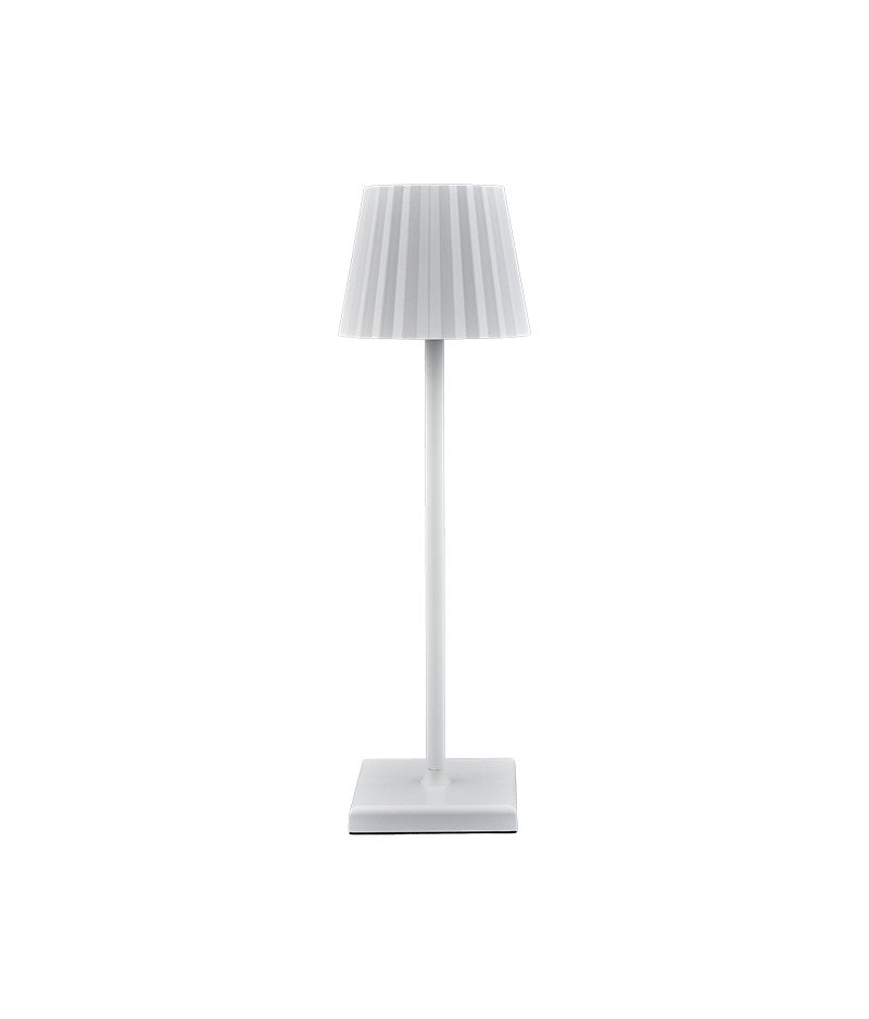 Plisse Lampada Tavolo Led Touch Bianca Cm.15x15x41h