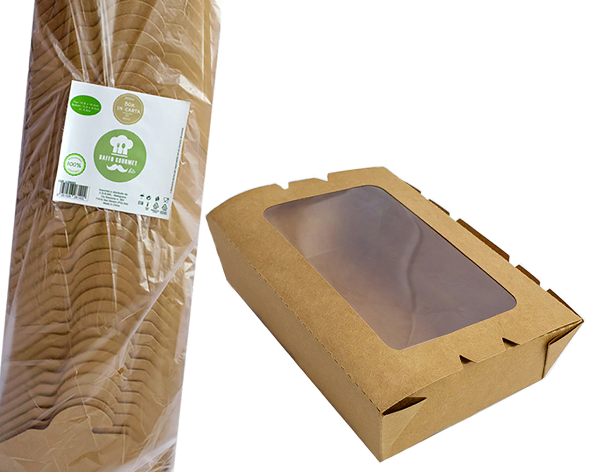 Kraft Cf 50 Box Alimenti C/finestra Ml.1200 Cm.18x12x5h