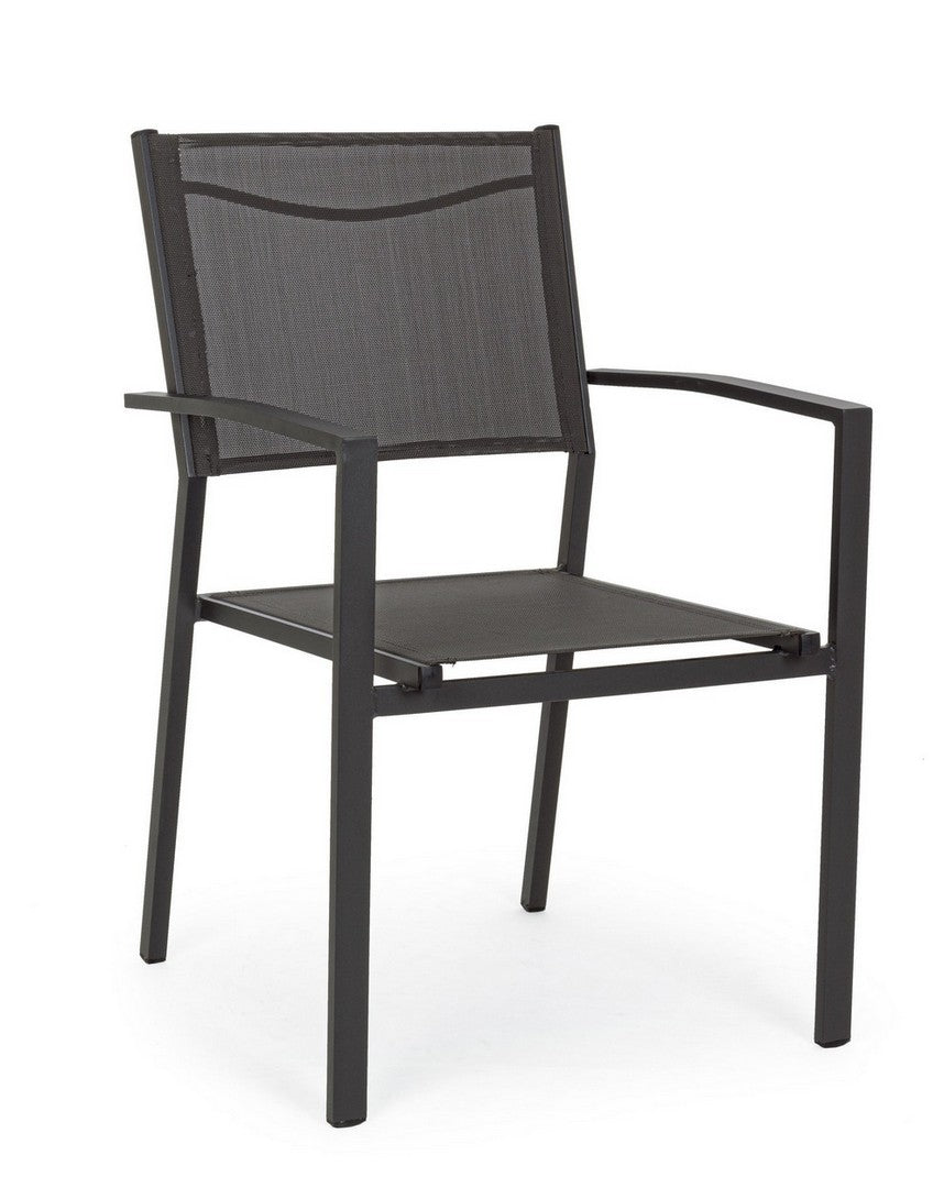 Hilde Poltrona Antracite Con Braccioli Cm.57x60xh88