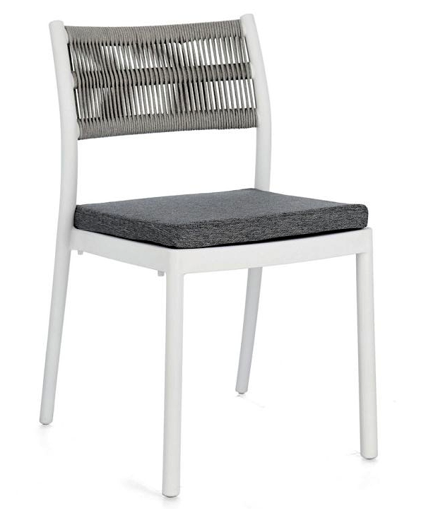 Alvin Sedia Struttura Bianco Cuscino Grigio 0650001