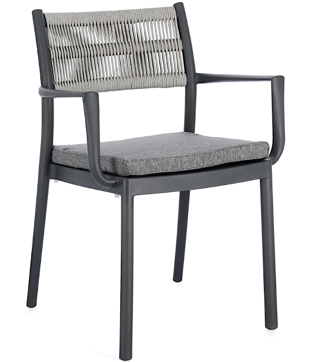 Alvin Poltrona Struttura Antracite Cuscino Grigio 0650010