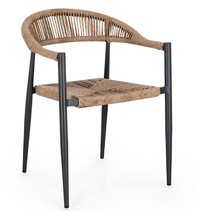Jandia Poltrona Antracite/naturale H.45cm 0665004