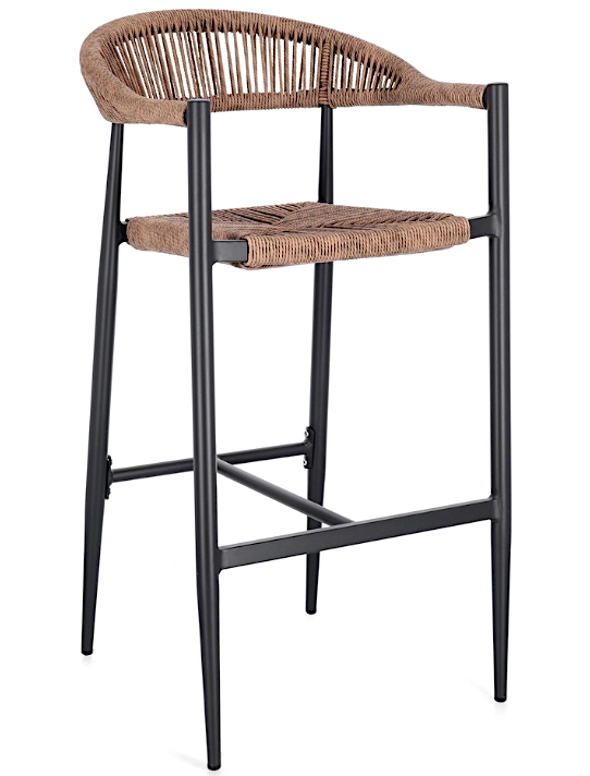 Jandia Sgabello Bar Antracite/naturale H.73cm 0665016