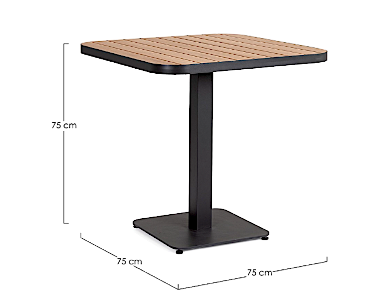 Belmar Tavolo Cm.75x75 Antracite 0663794