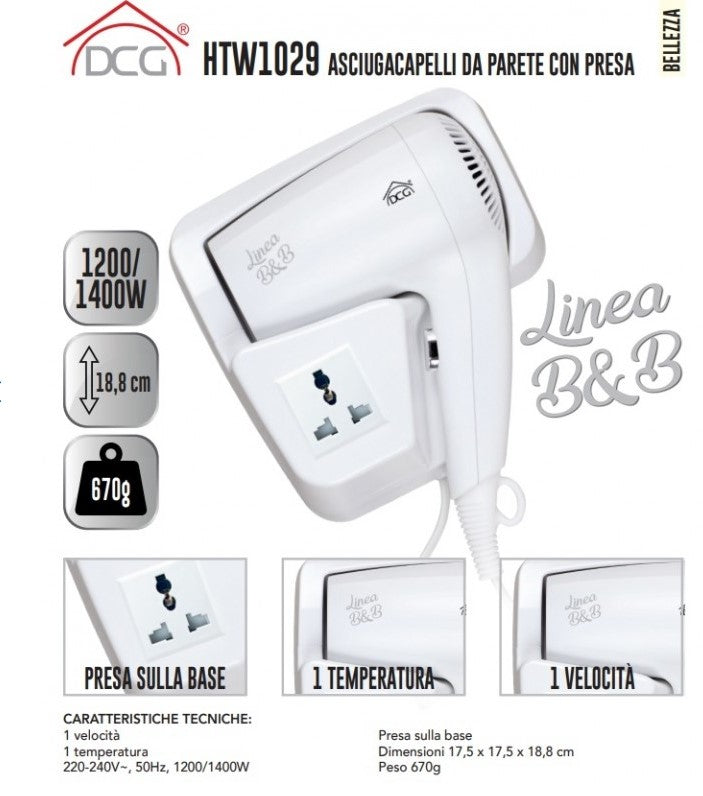 Asciugacapelli A Parete Htw1029