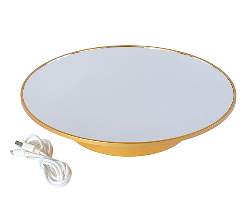Base Girevole Oro Cm.25 Con Specchio 140481