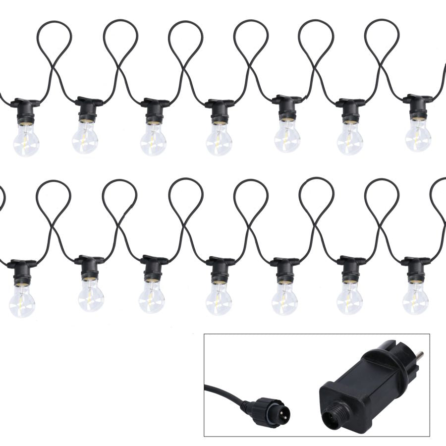 Serie Luminosa 10 Lampade 5 Metri Led Bianco Caldo Uso Interno/esterno