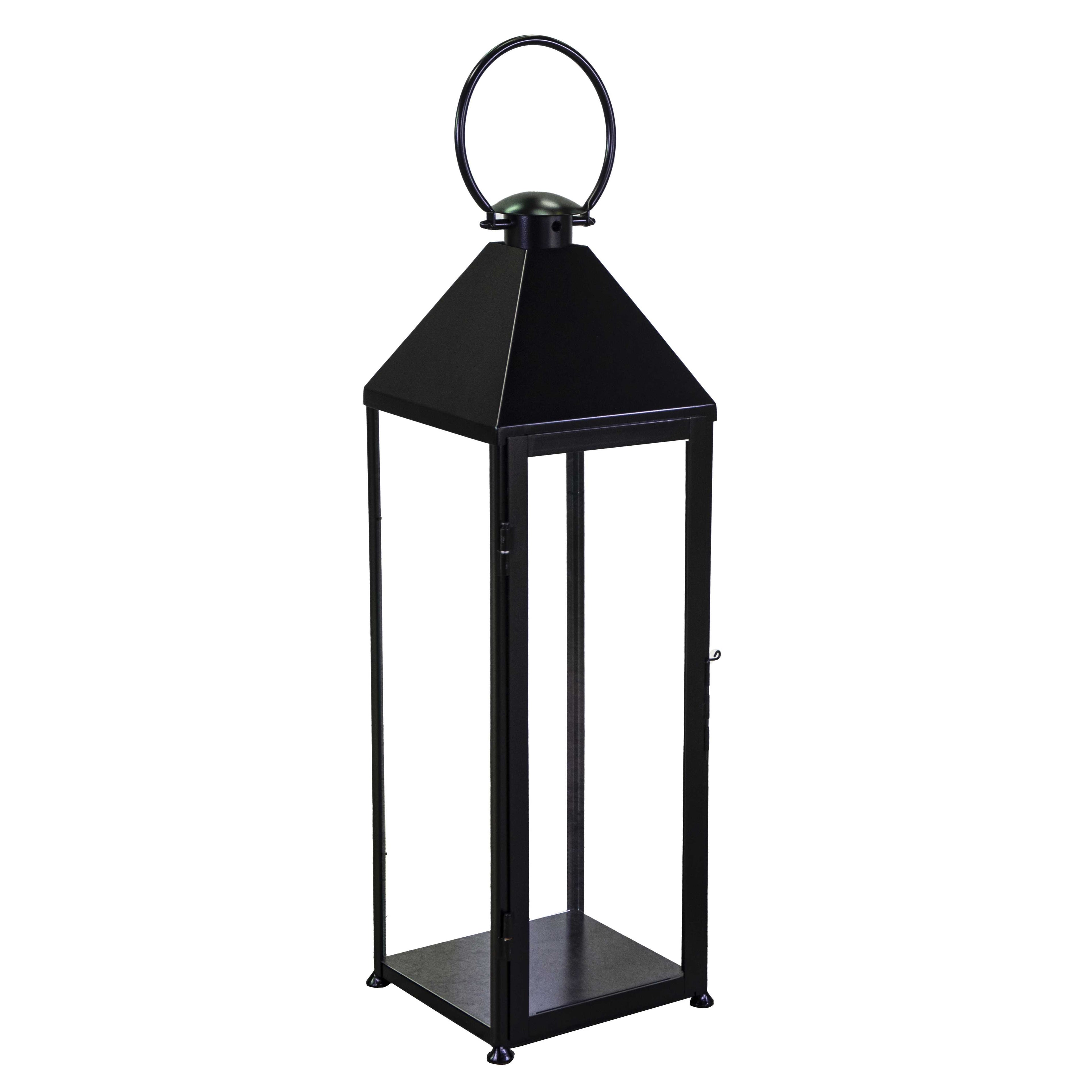 Lanterna Nero Cm.30x30xh.100 In Metallo
