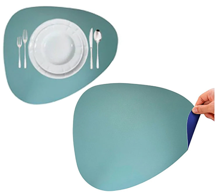 Tovaglietta Ovale Cm.45x37 Similpelle Blu/tiffany