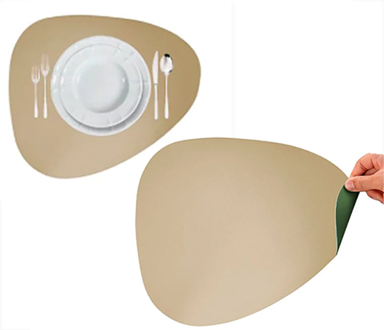 Tovaglietta Similpelle Cm.45x37 Tortora/verde