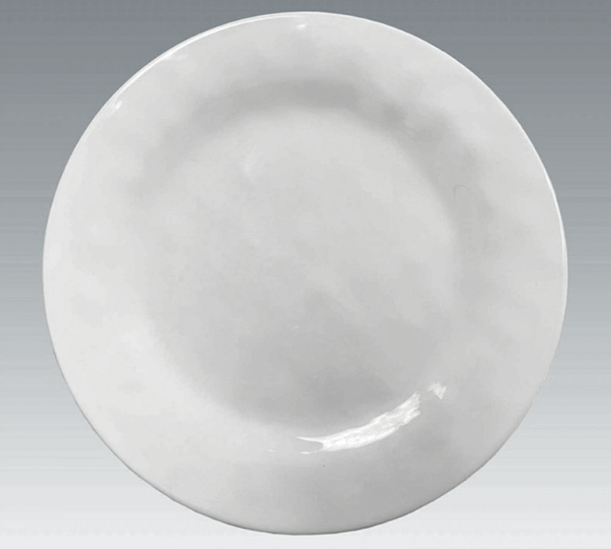 Piatto Piano Cm.26,5 Martellato Bianco Melamina
