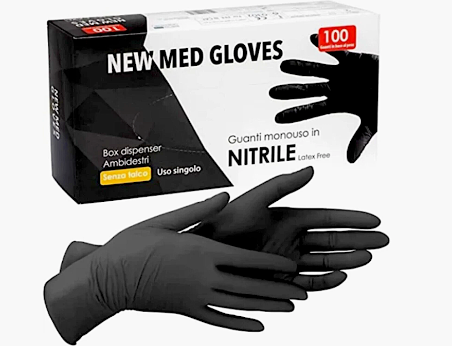 Cf 100 Guanti Nitrile Nero Tg.Xl