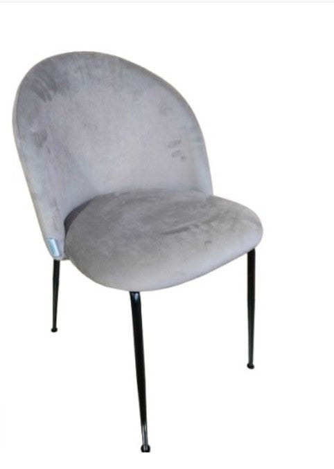 Michelle Sedia Velluto Grigio Struttura Nera Cm.50x57x80,5h
