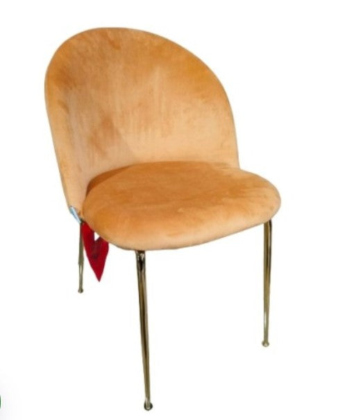 Michelle Sedia Velluto Ocra Struttura Oro Cm.50x57x80,5h