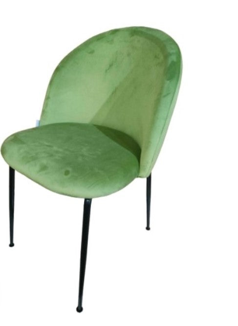 Michelle Sedia Velluto Verde Struttura Nera Cm.50x57x80,5h