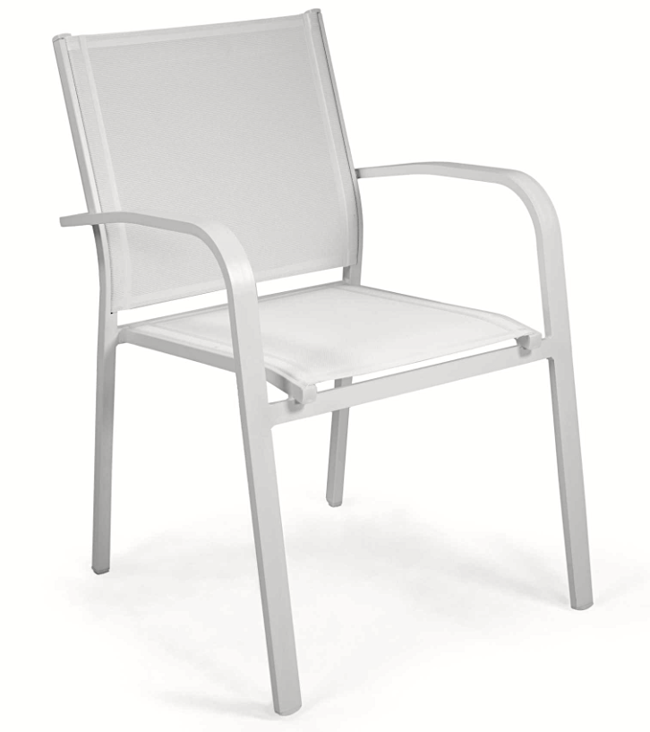 @sullivan Poltrona Bianco Cm.61x56x84h Alluminio Impilabile