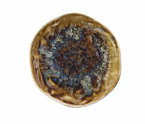 Reef Oyster Piatto Piano Cm.28 Ambra/blu