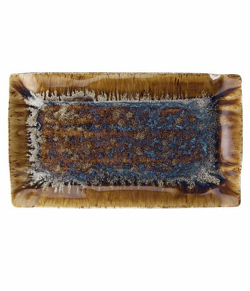 Reef Oyster Piatto Rettangolare Cm.35x20 Ambra/blu