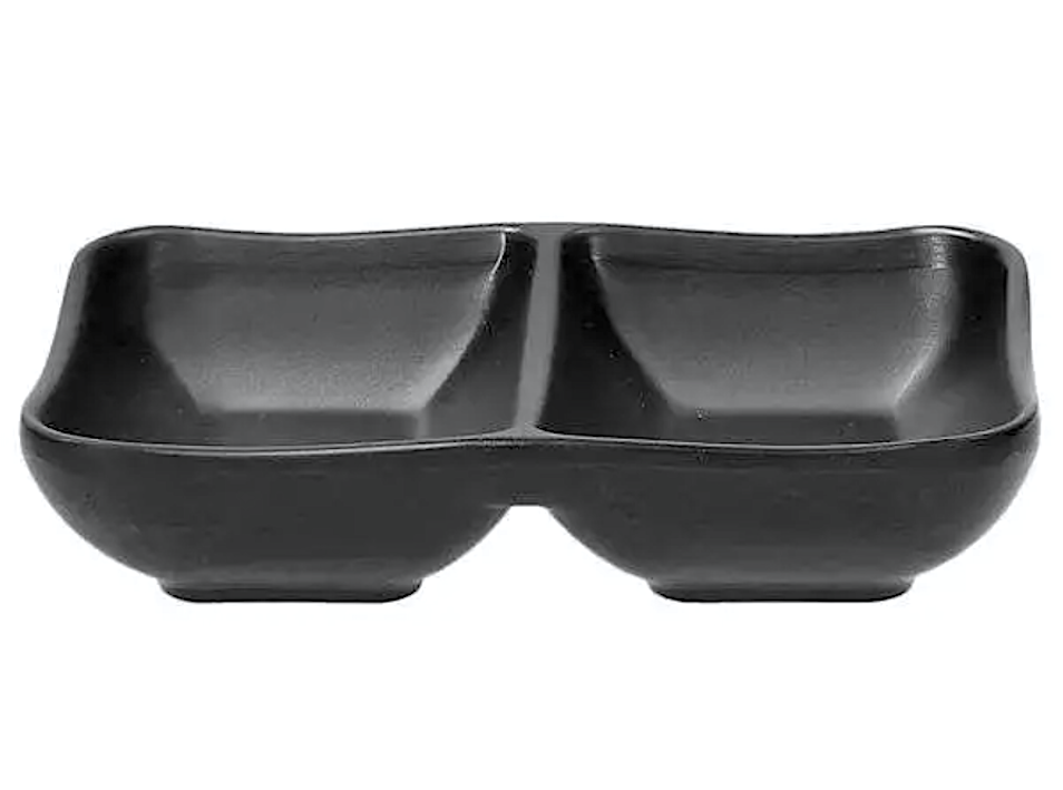Show Plate Nero Piattino 2 Scomparti Cm.12,5