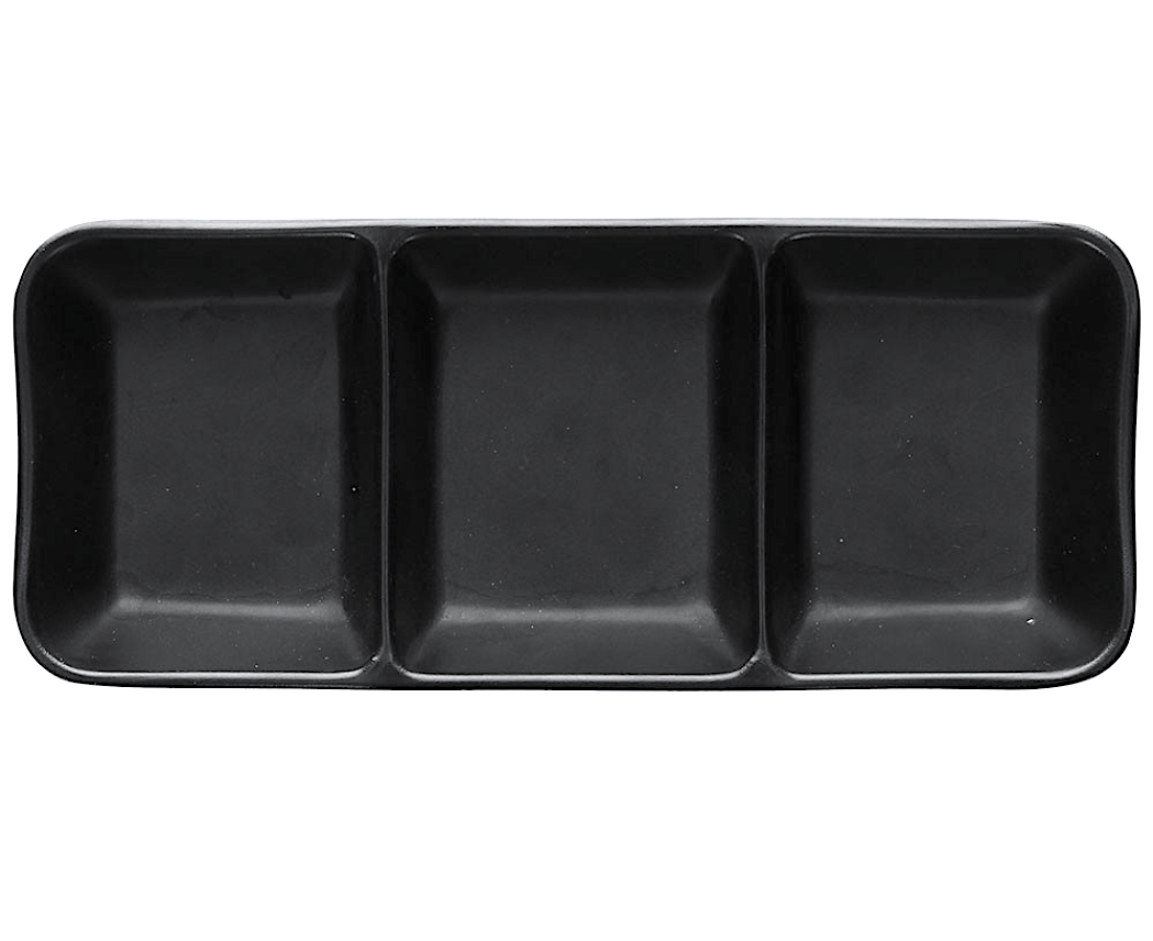 Show Plate Piattino 3 Scomparti Cm.19,5 Nero
