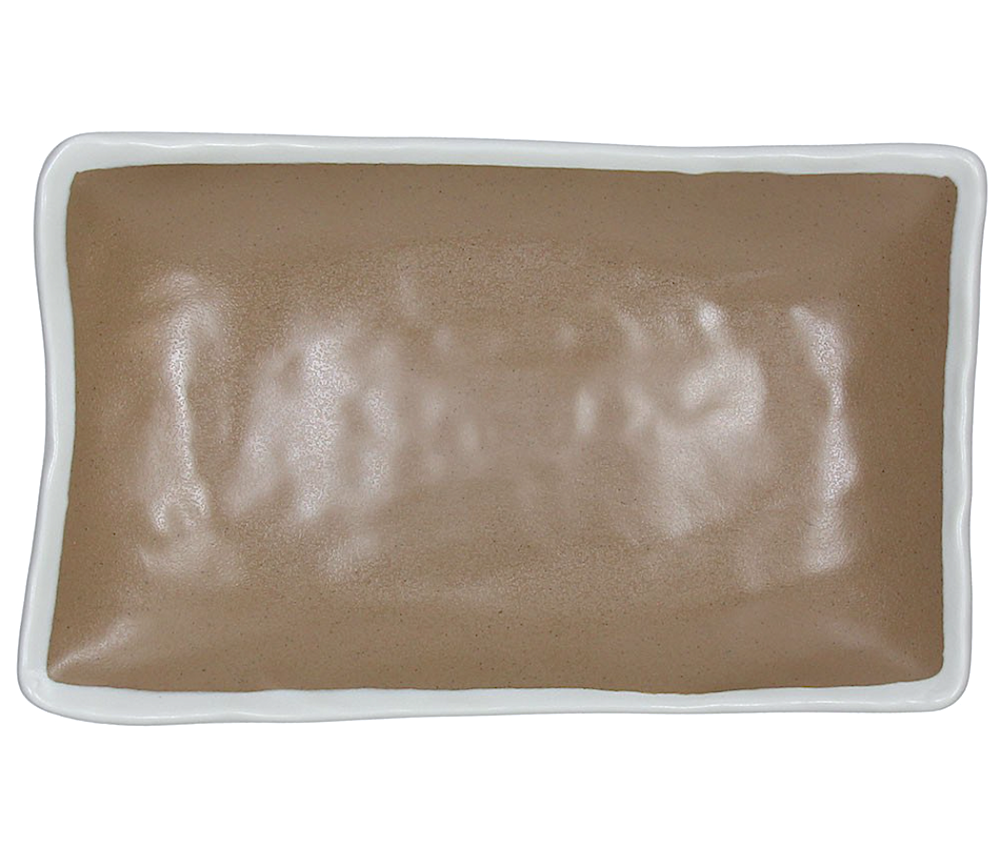 Show Plate Vassoio Rettangolare Cm.27 Melamina Bianco/marrone