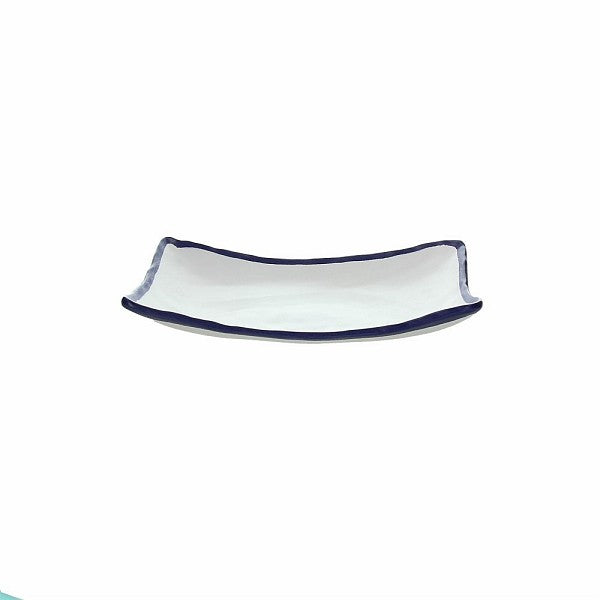 @show Plate Vassoio Rettangolare Cm.27 Melamina Bianco/blu