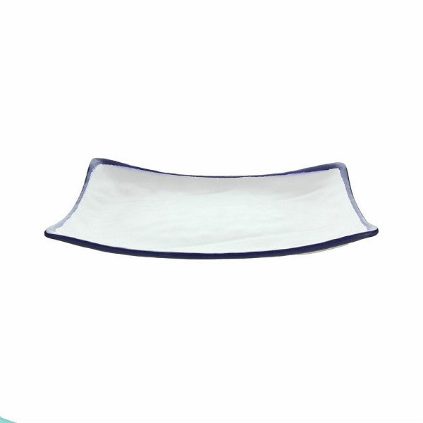 Show Plate Vassoio Rettangolare Cm.33 Melamina Bianco/blu