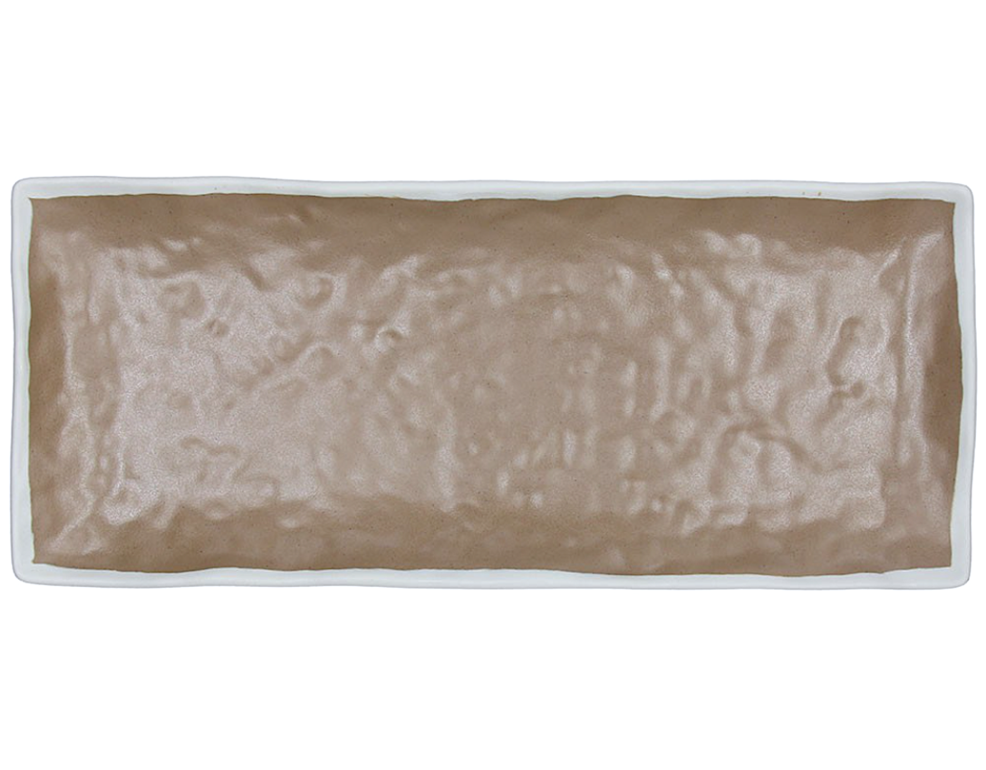Show Plate Vassoio Rettangolare Cm.39 Melamina Bianco/marrone