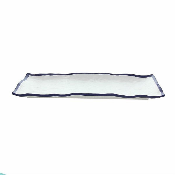 Show Plate Vassoio Rettangolare Cm.39 Melamina Bianco/blu
