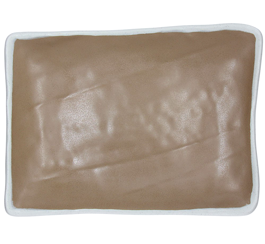 Show Plate Vassoio Rettangolare Cm.40 Melamina Bianco/marrone
