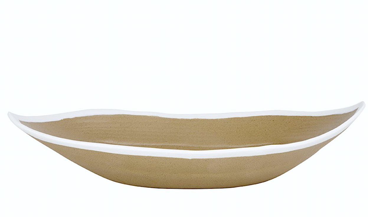 Show Plate Piatto Barca Cm.26 Melamina Bianco/marrone