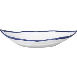 Show Plate Piatto Barca Cm.26 Melamina Bianco/blu