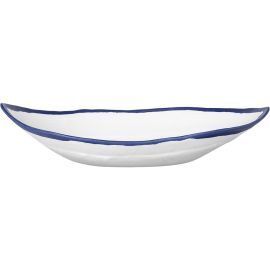 Show Plate Piatto Barca Cm.36 Melamina Bianco/blu