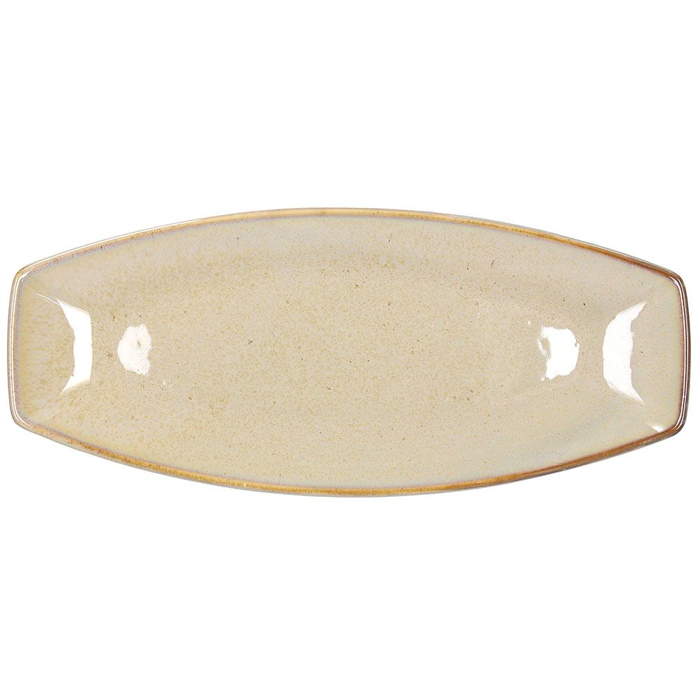 New Brown Stoneware Vassoio Cm.29,5x12,5 Beige