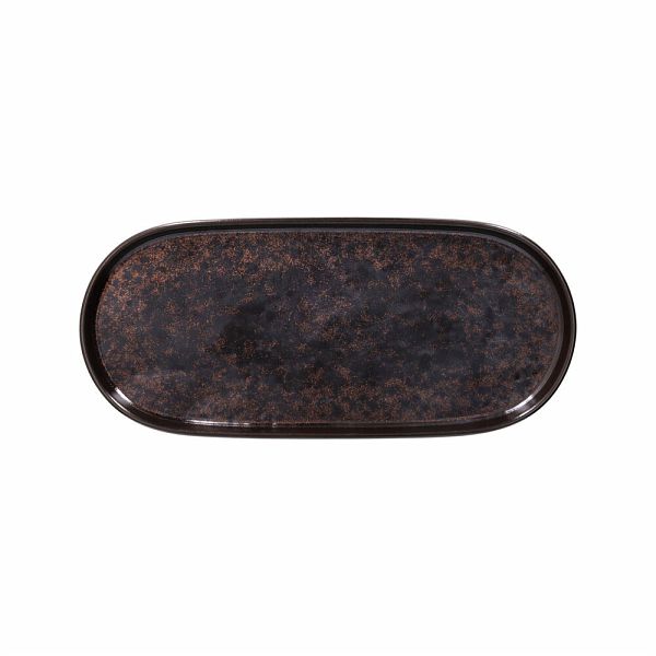Show Plate Corten Piatto Piano Ovale Bordato Cm.29