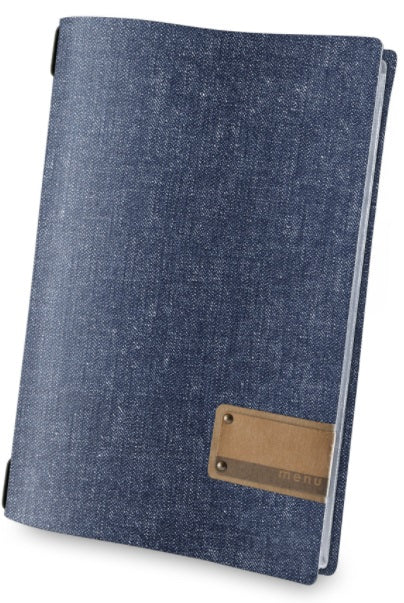 Portamenu A4 Etichetta Patch 4 Buste Jeans Con Cordino Elastico Dag