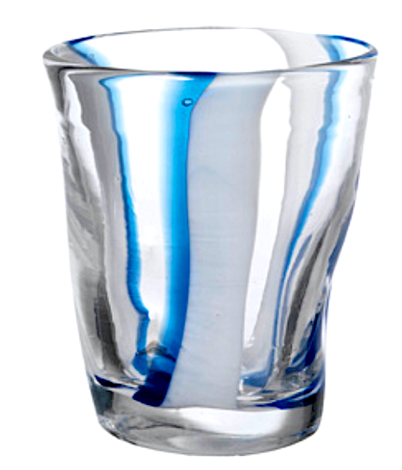 Eolo Bicchiere Cl.30 H.10cm Righe Blu Verticali