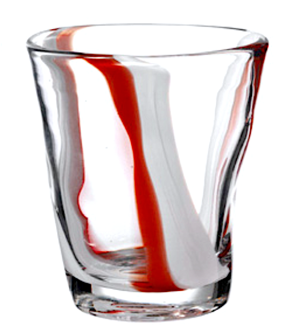 Eolo Bicchiere Cl.30 H.10cm Righe Rosse Verticali