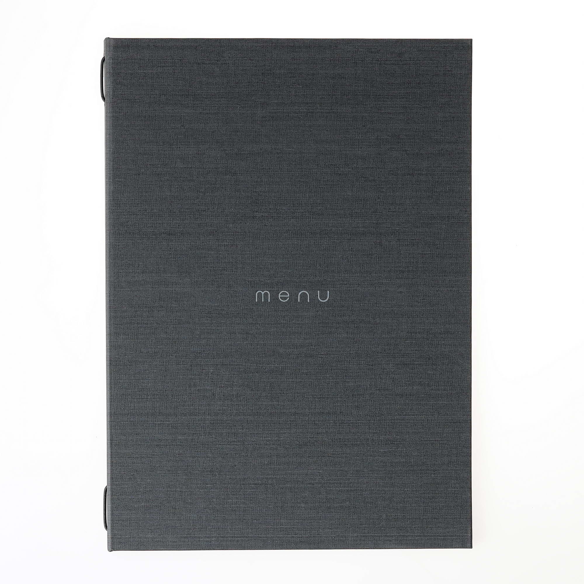 Italy Portamenu A4 Grigio Cm.22,7x32 Elastico Nero