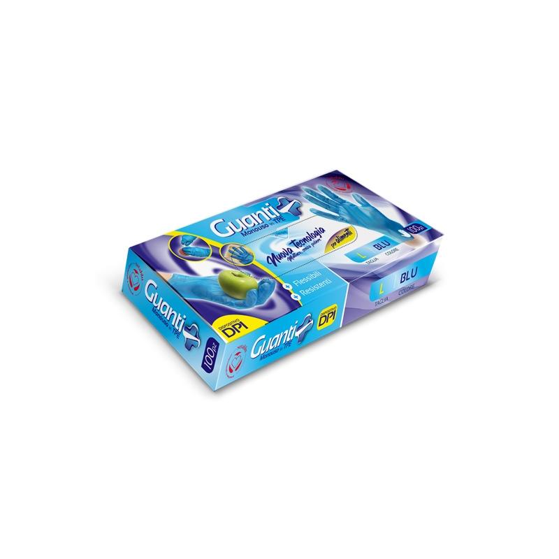 Cf 100 Guanti Tpe Blu Taglia L