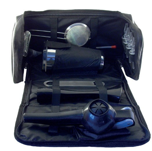 Borsa Barman Kit Professionale Similpelle Nero Con Maniglia E Tracolll