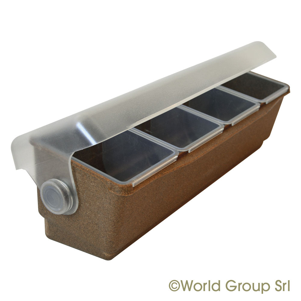 Porta Condimenti 4 Vasche Refrigerate Legno