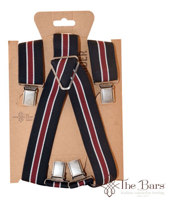 Bretelle Elastiche In Cotone Blu Vintage The Bars