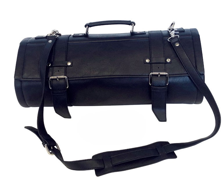 Borsa Luxury Barman Kit Professionale Ecopelle Vintage Nero Con Manigl